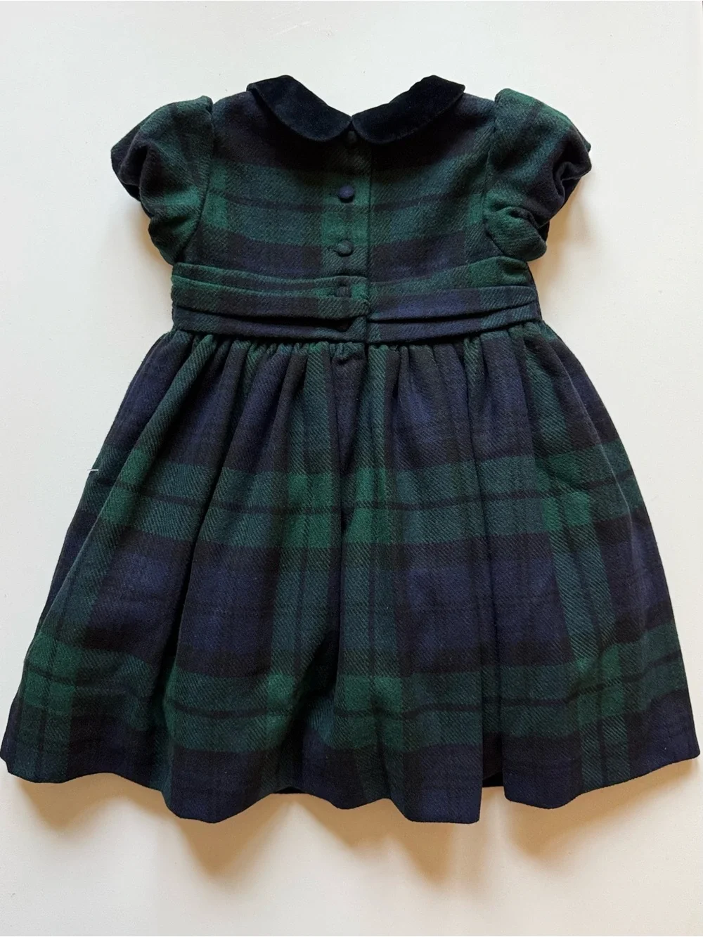 Ralph Lauren Baby Girl Plaid Smocked Dress & Bloomer - Size 12M